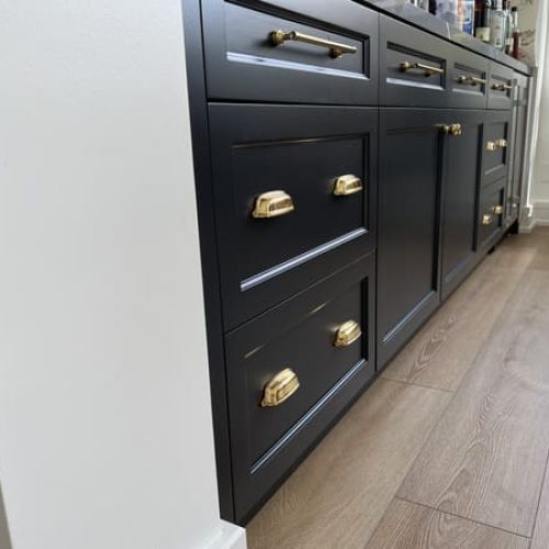 Contemporary White & Matte Black Kitchen Cabinets Florida