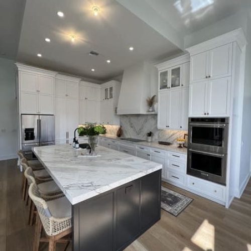 Contemporary White & Matte Black Kitchen Cabinets Florida