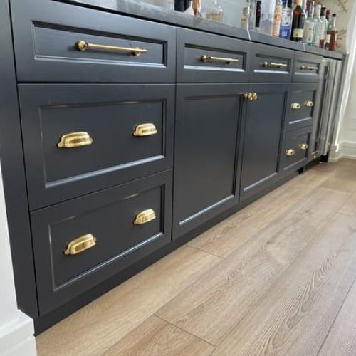 Contemporary White & Matte Black Kitchen Cabinets Florida