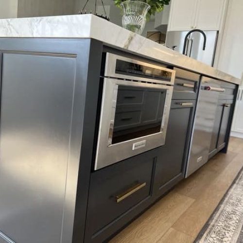 Contemporary White & Matte Black Kitchen Cabinets Florida
