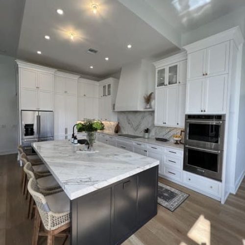 Contemporary White & Matte Black Kitchen Cabinets Florida