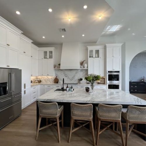 Contemporary White & Matte Black Kitchen Cabinets Florida