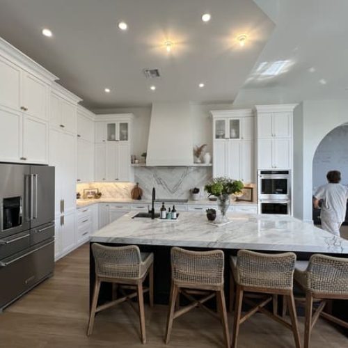 Contemporary White & Matte Black Kitchen Cabinets Florida